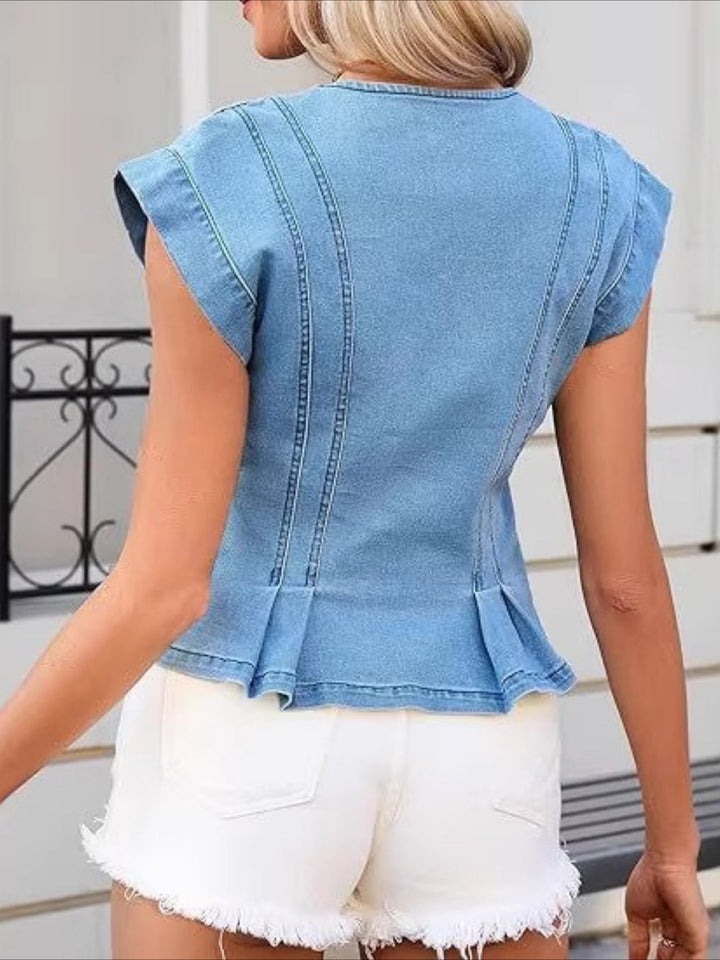 Carla | Blusa de Jean con Escote en V