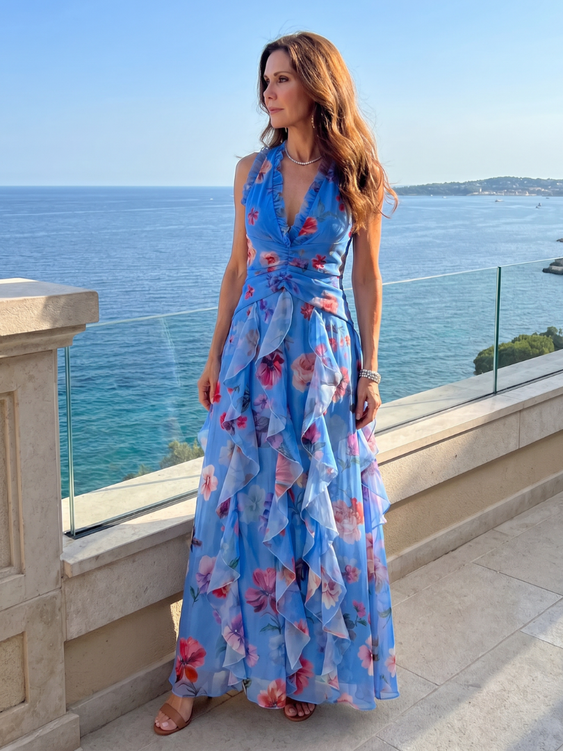 Yamila | Vestido Largo Halter Floral
