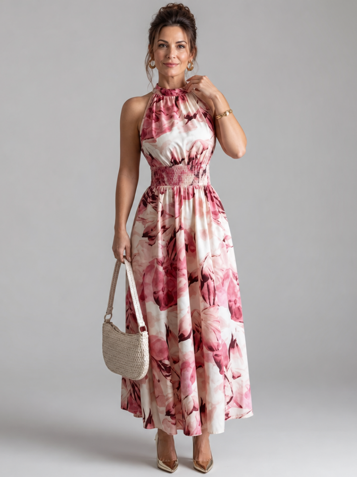 Abigail | Vestido Midi con Estampado Abstracto