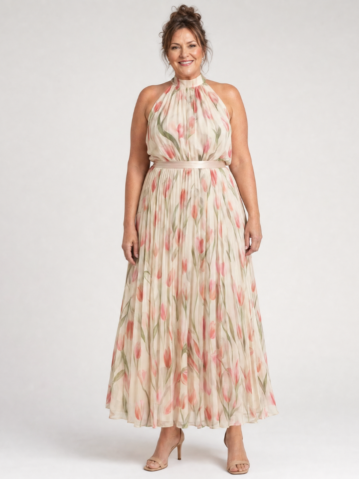Delfina | Vestido Midi Halter Floral