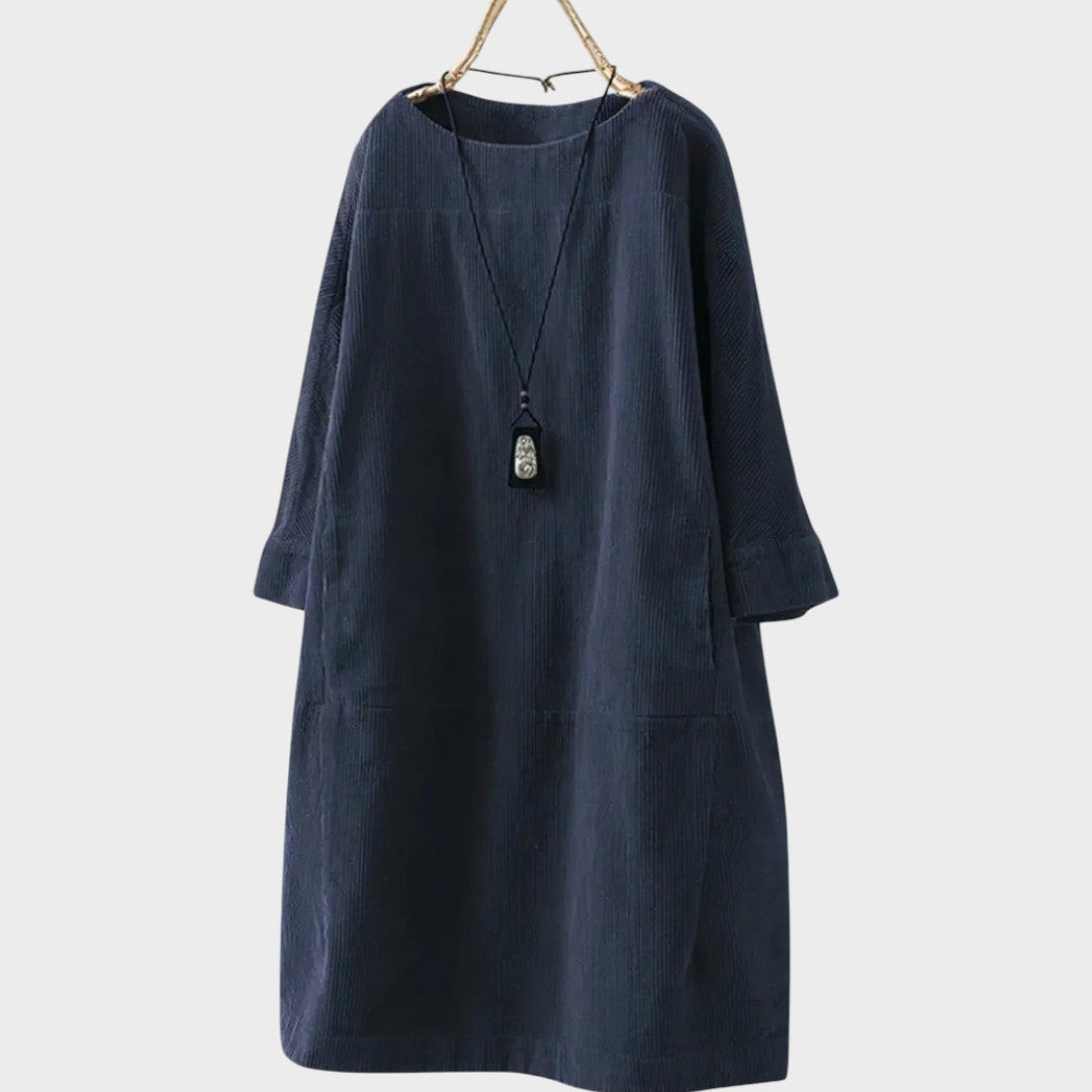 Delia | Vestido de Pana con Mangas 3/4