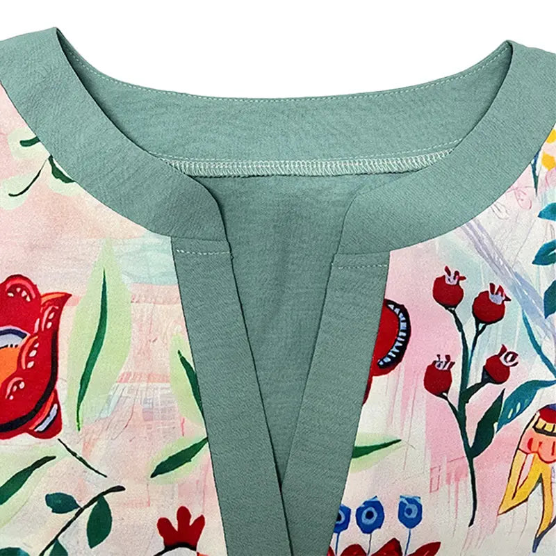Amarri | Blusa Vintage Floral Mixta Elegante para Mujeres