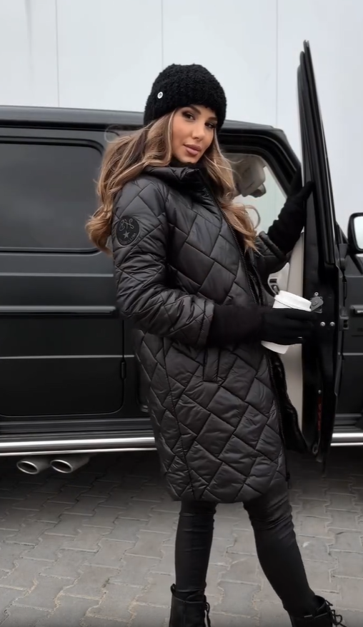 Bogna | Abrigo de invierno elegante acolchado con capucha