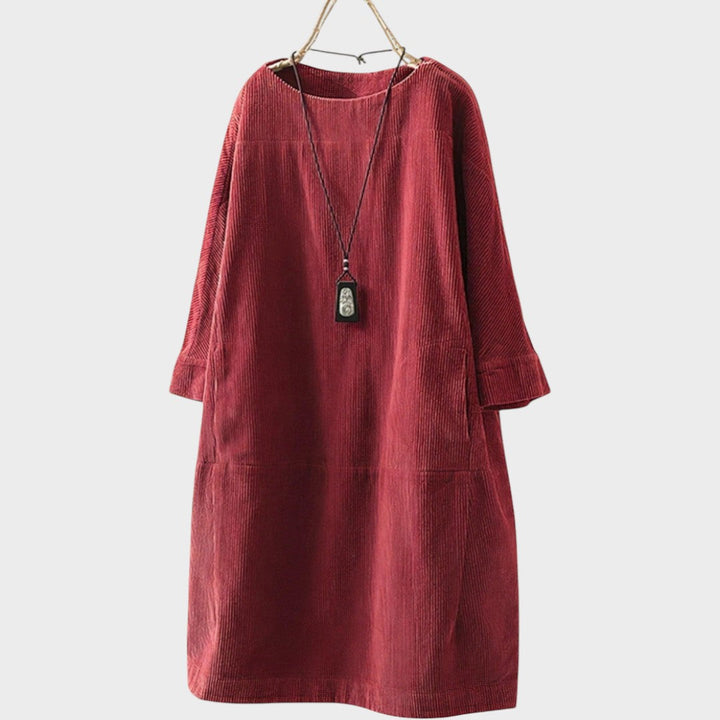 Delia | Vestido de Pana con Mangas 3/4