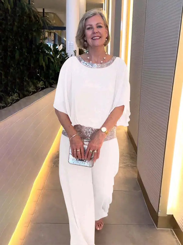 Conjunto Elegante Nessa | Top Relajado y Pantalones de Pierna Ancha