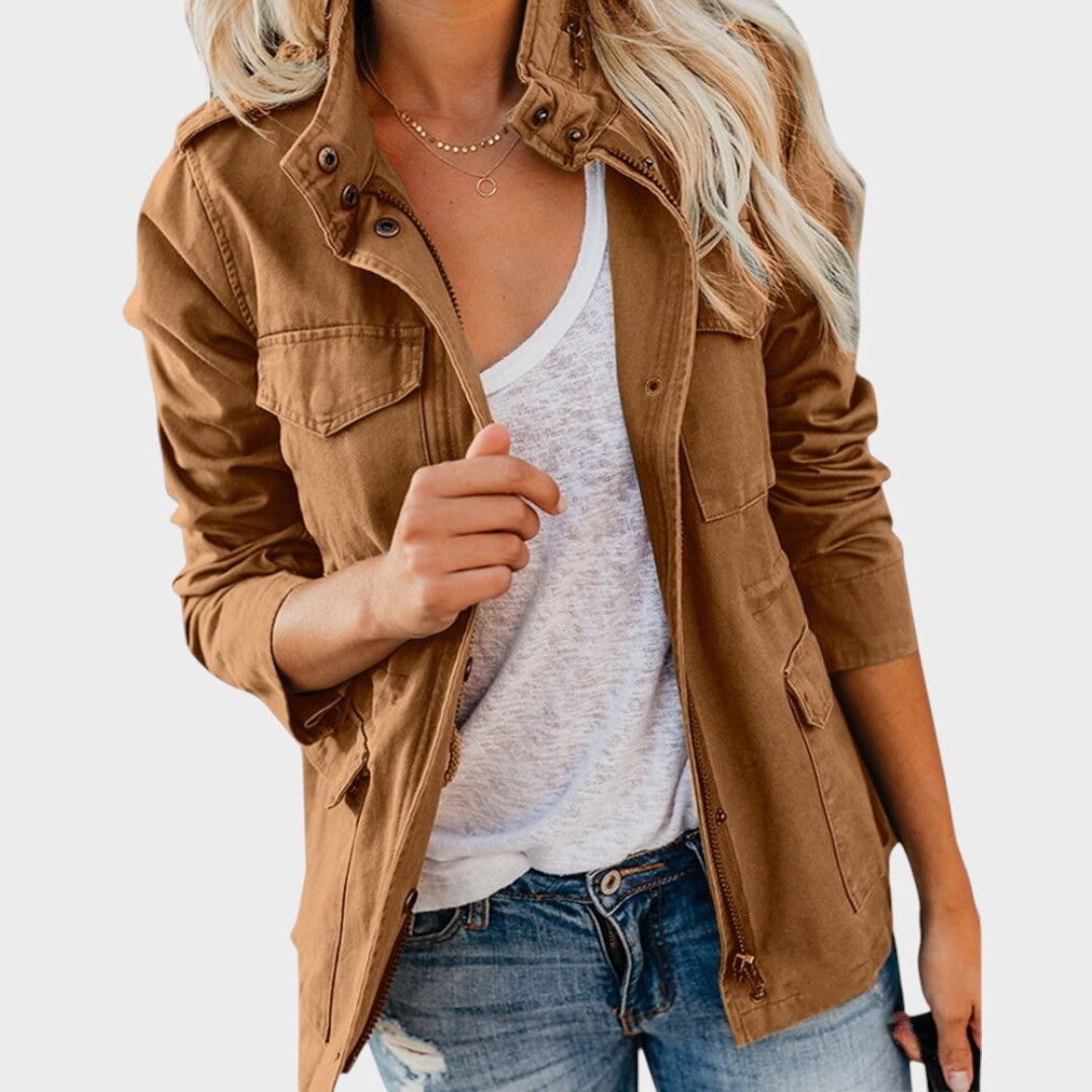 Mora | Campera Informal con Cierre y Cuello Alto