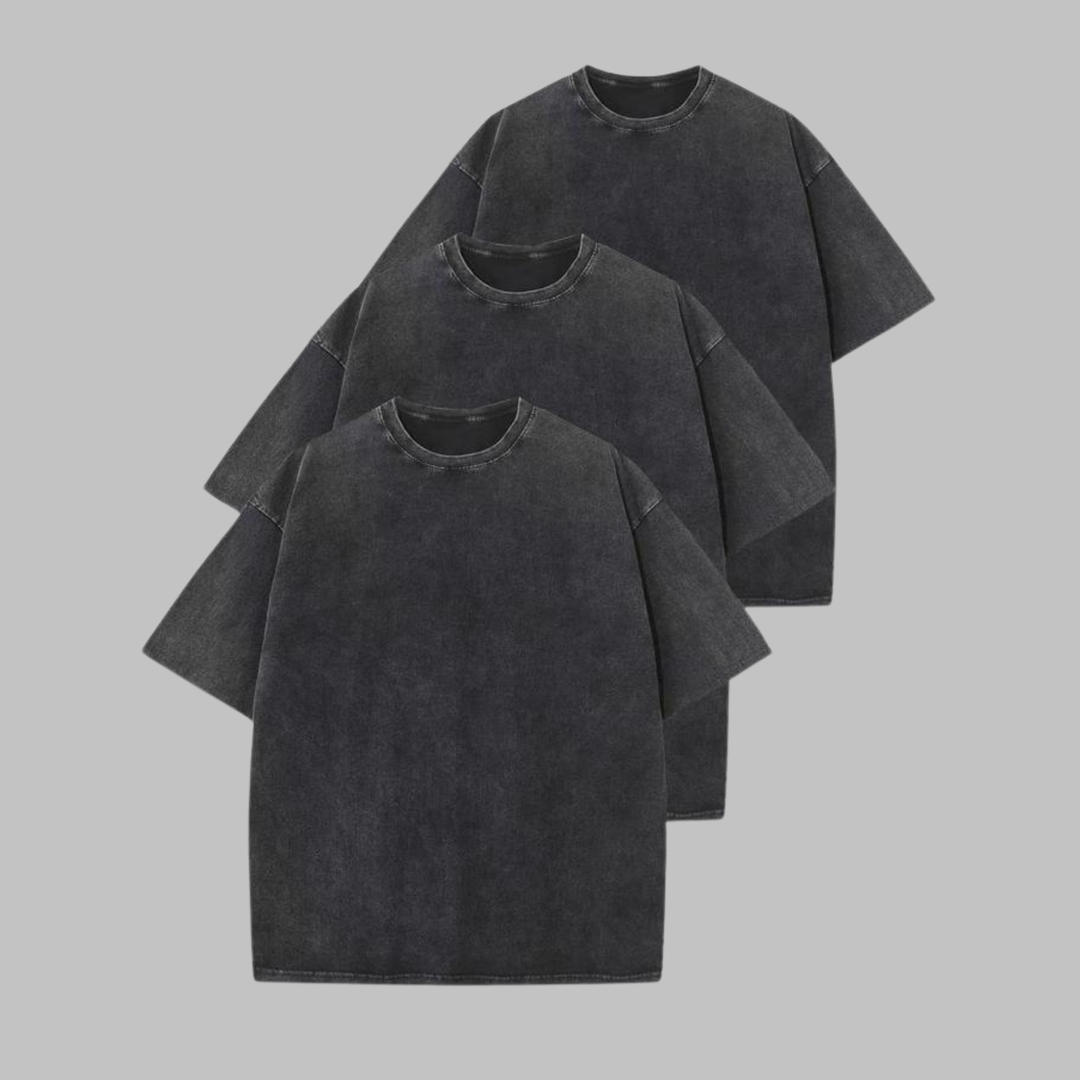Afina | Camiseta Unisex de Cuello Redondo Oversized Lavada para Mujeres