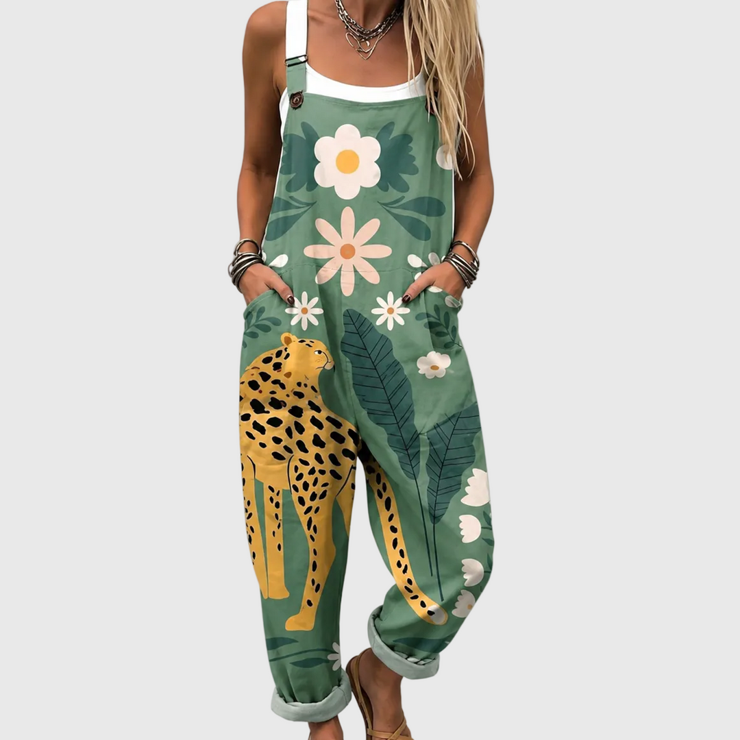 Regina | Mono verde con motivo de leopardo