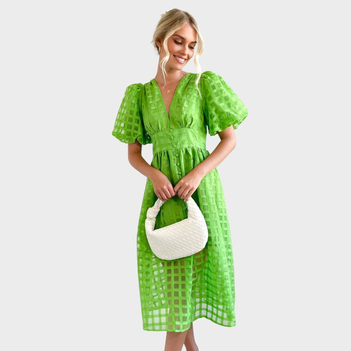 Julia | Vestido de Encaje con Mangas Campana