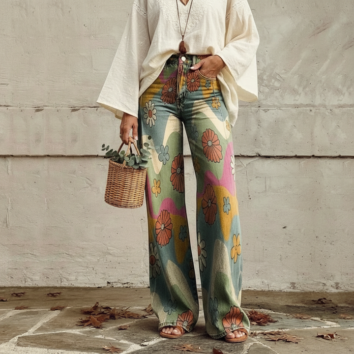 Millie | Pantalones de Impresión Floral Boho