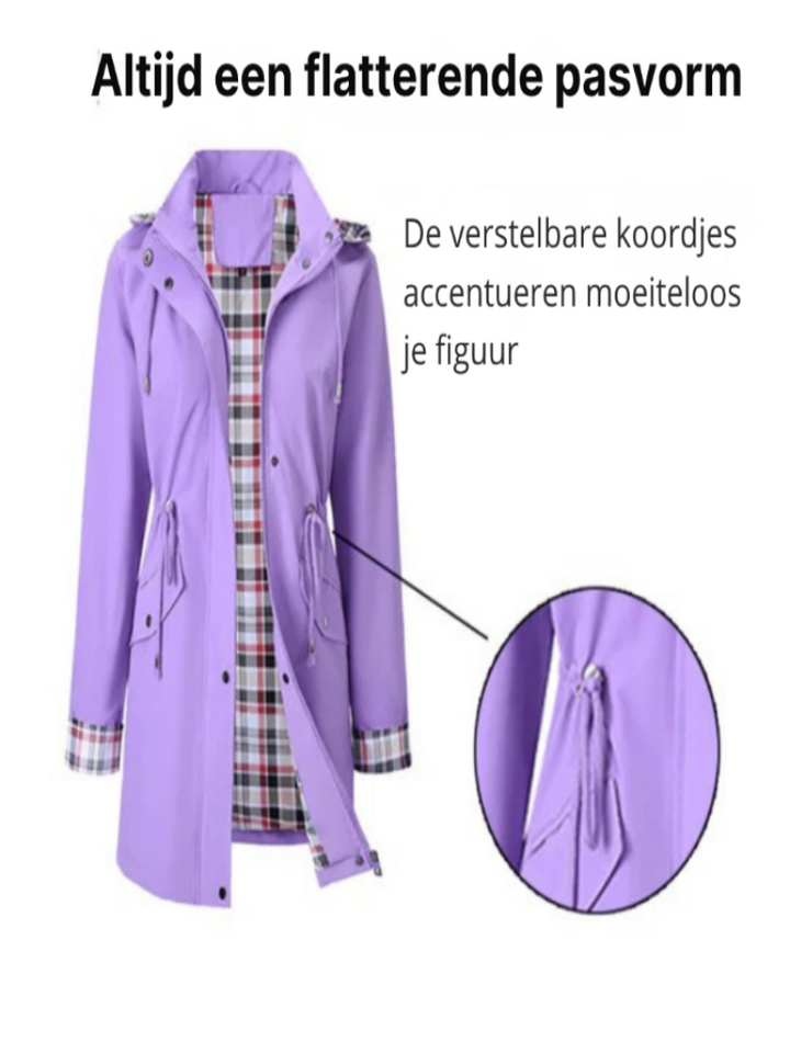 Noor | Chaqueta de lluvia para mujeres con protección total y elegancia moderna para el uso diario