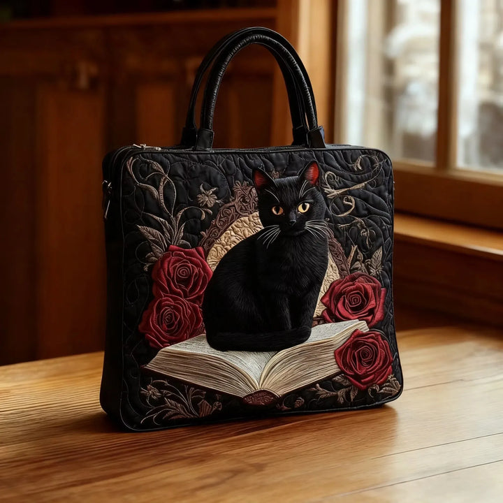 Cartera Artesanal | Gato Negro y Libros