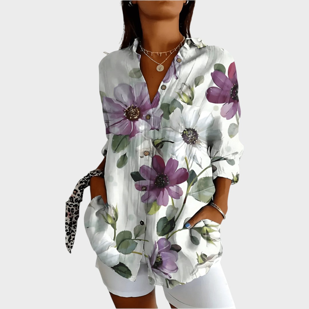Morena | Blusa Floral con Escote en V