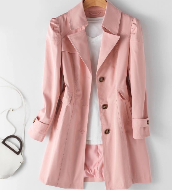 Abrigo Trench para Damas – Abrigo Clásico de Largo Medio con Botones – Beau