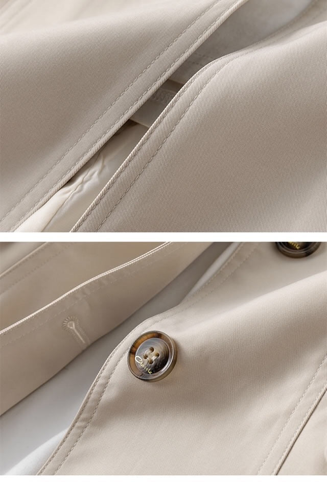 Abrigo Trench para Damas – Abrigo Clásico de Largo Medio con Botones – Beau