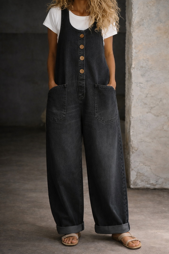 Bethany | Overoles de Denim de Algodón Lavado Vintage