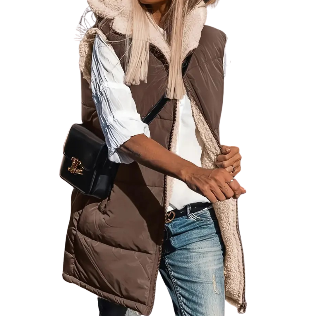 Rylee | Chaleco acolchado reversible con capucha