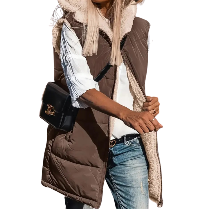 Rylee | Chaleco acolchado reversible con capucha
