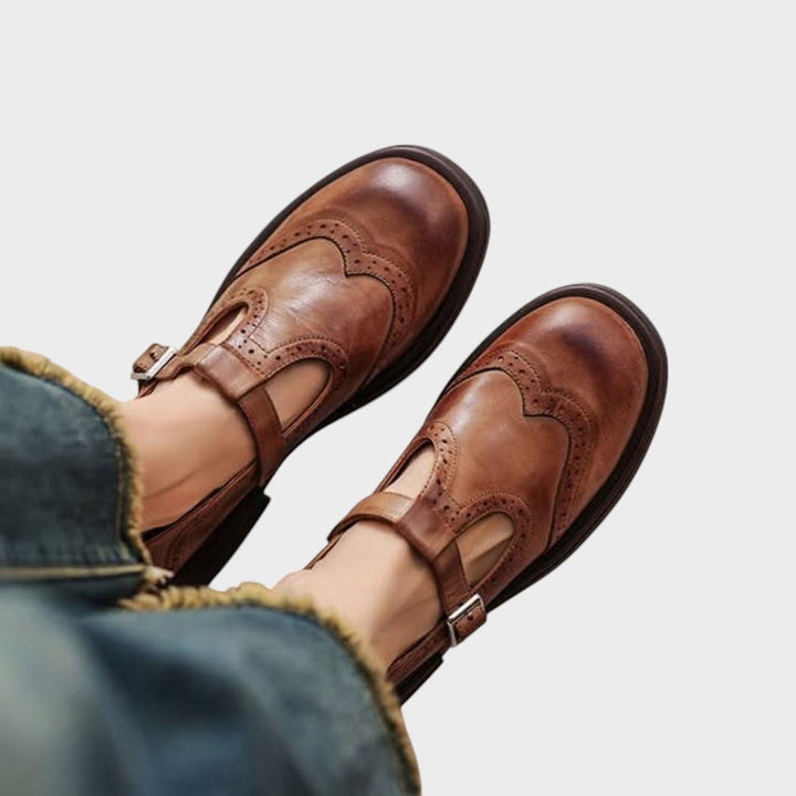 Mattea | Zapatos de Cuero con Tira