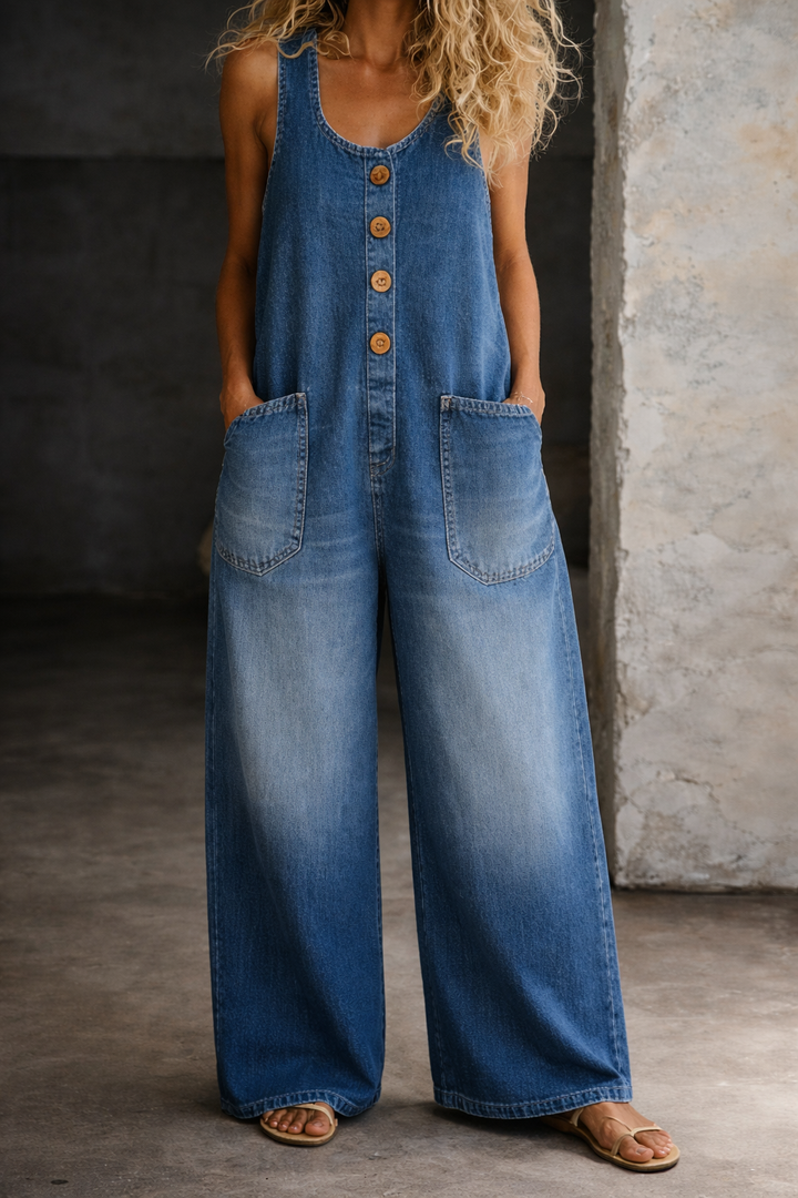 Saylor | Overoles de Denim de Algodón Lavado Vintage