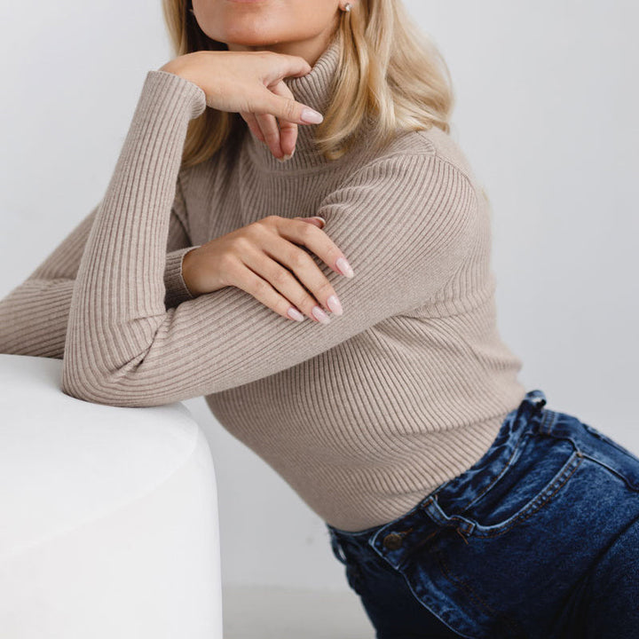 Maeva | Suéter de Cuello Alto Acanalado