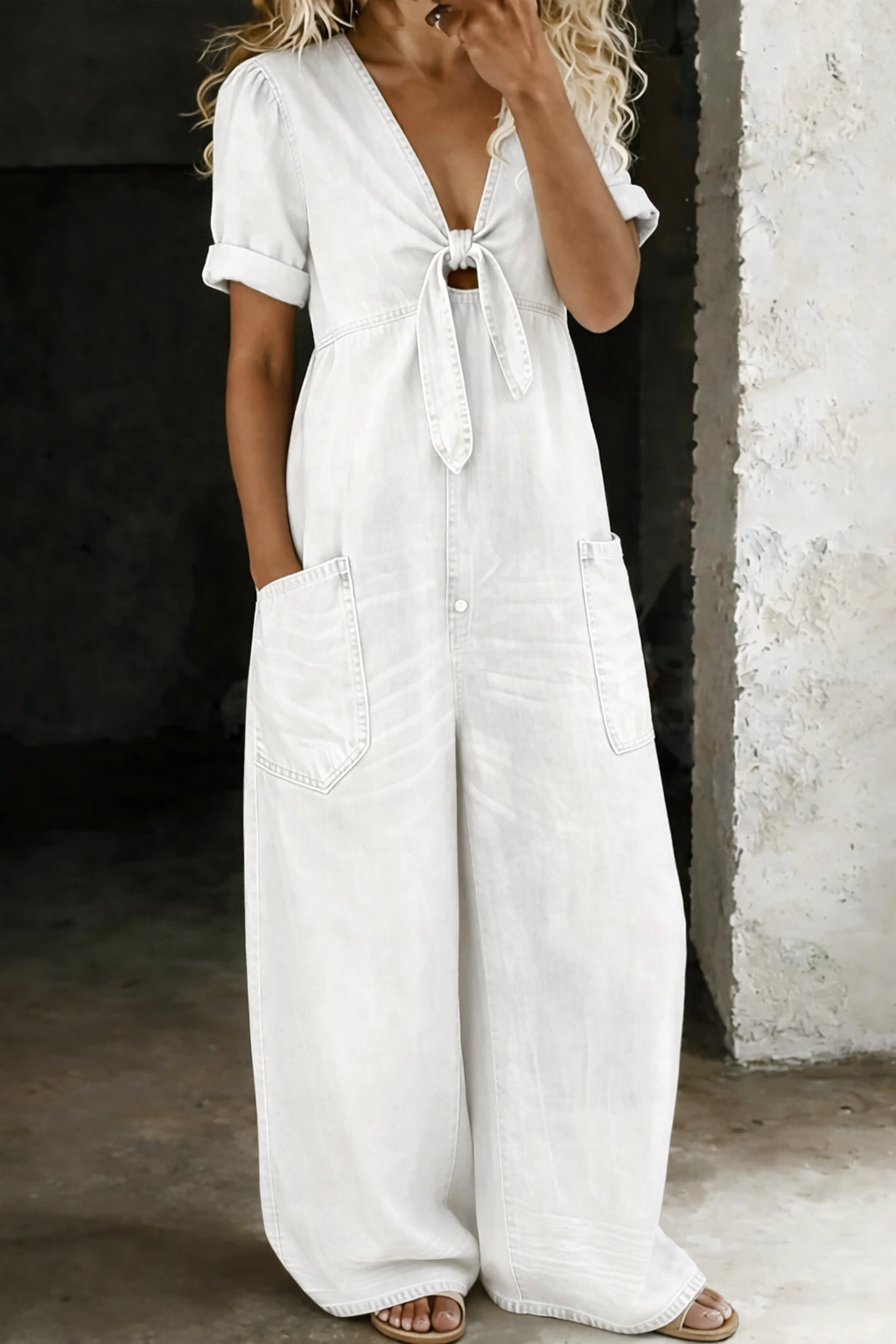 Maya | Enterito de Jean con Escote en V