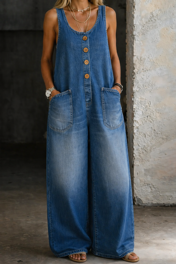 Saylor | Overoles de Denim de Algodón Lavado Vintage