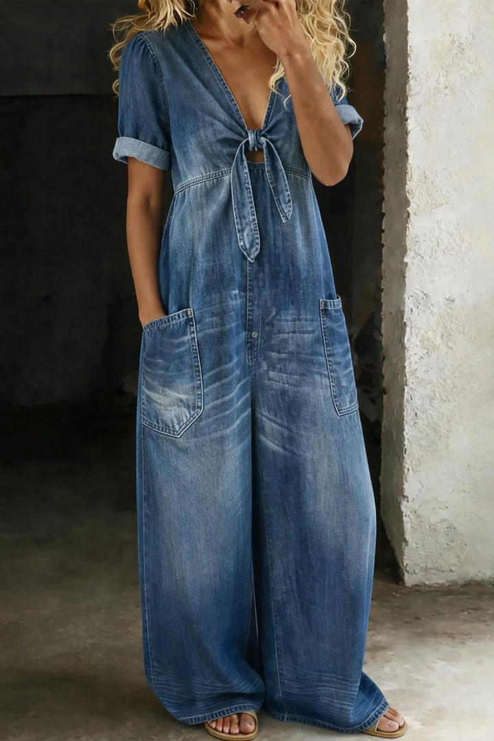 Maya | Enterito de Jean con Escote en V