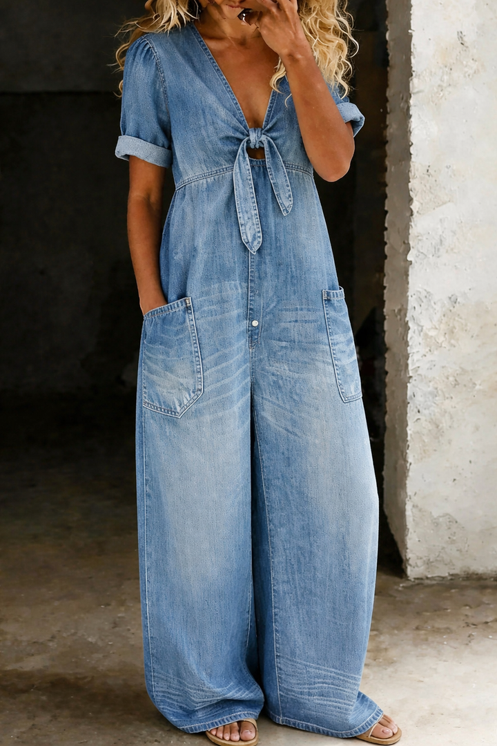 Maya | Enterito de Jean con Escote en V