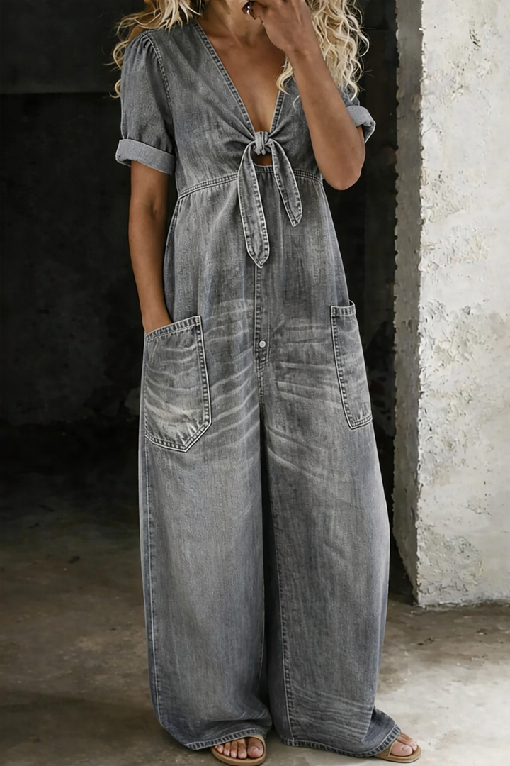 Maya | Enterito de Jean con Escote en V