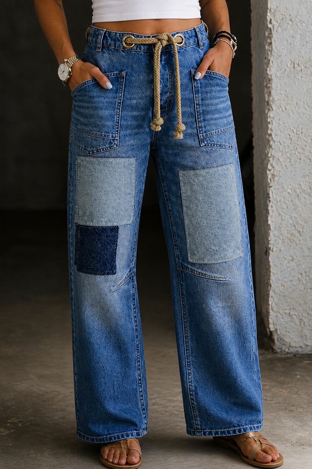 Margarita | Jean con Cordón y Patchwork