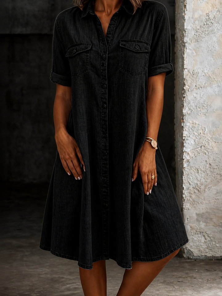 Patricia | Vestido Midi de Estilo Casual en Denim