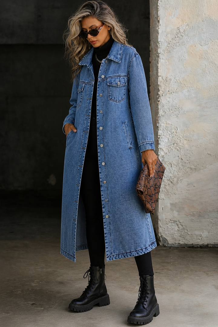 Camila | Campera de Jean Larga