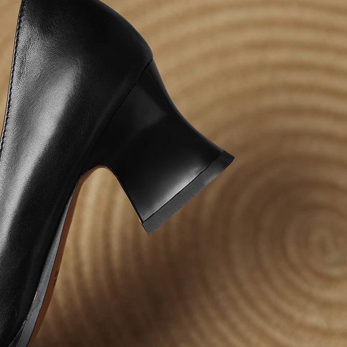 Oriel | Pumps Punta Cuadrada de Cuero