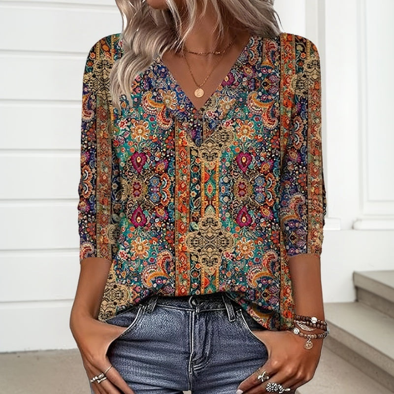Rosalinda | Suéter con Estampado Étnico Vintage