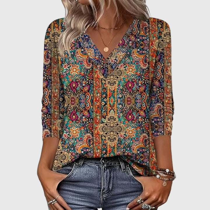 Rosalinda | Suéter con Estampado Étnico Vintage