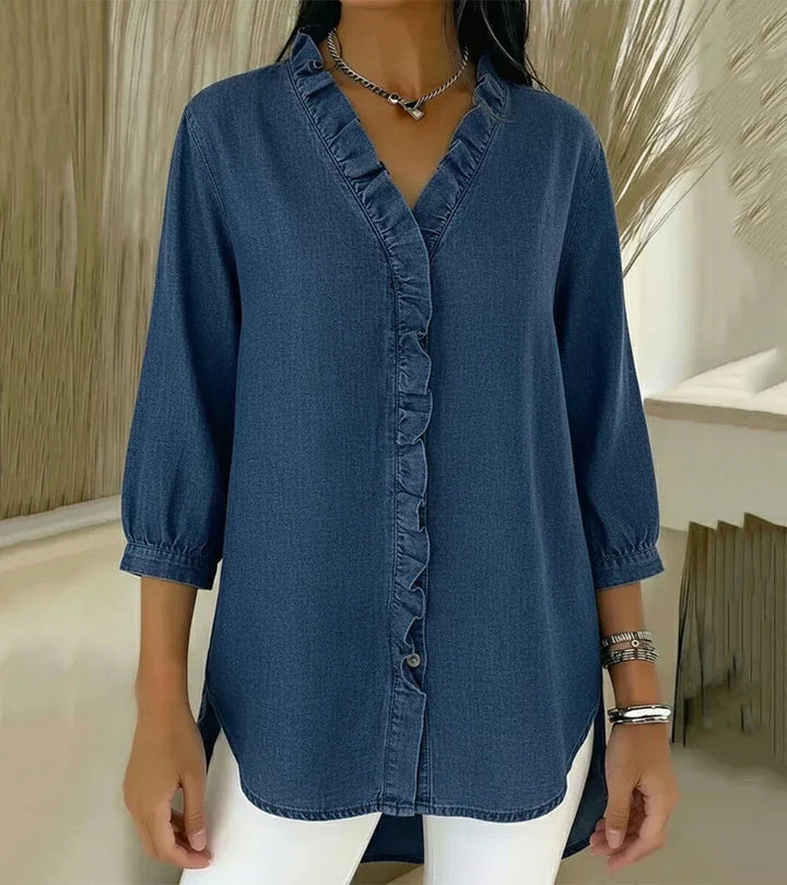 Adele | Blusa Denim con Volados