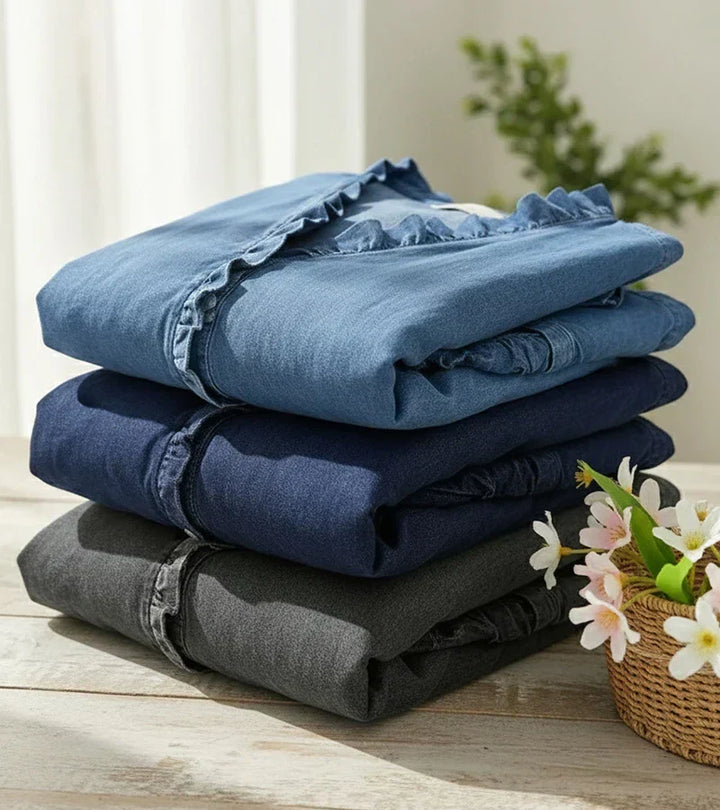 Adele | Blusa Denim con Volados