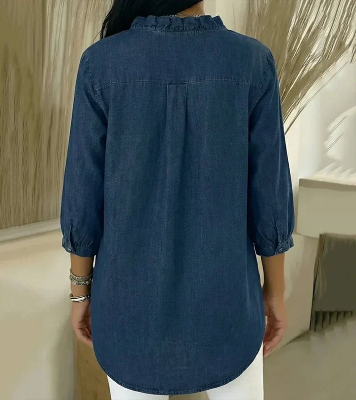 Adele | Blusa Denim con Volados