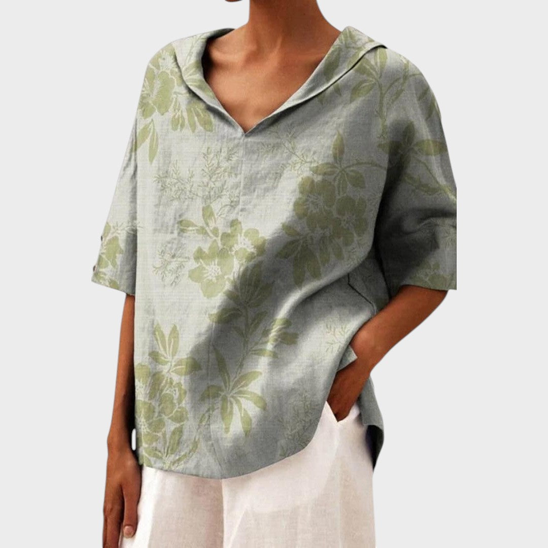 Bruna | Blusa de Lino con Escote en V