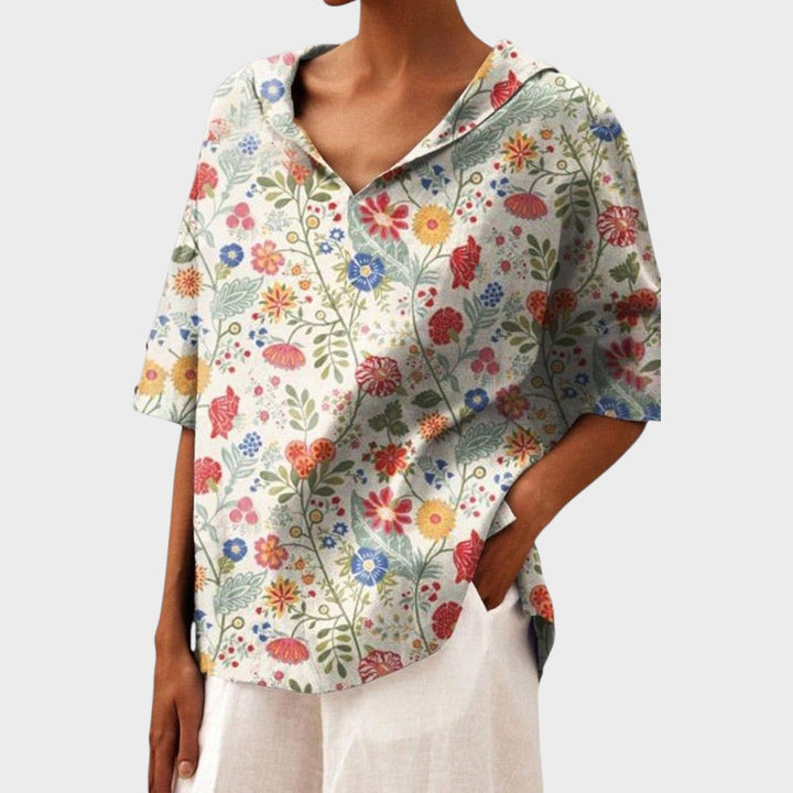 Bruna | Blusa de Lino con Escote en V