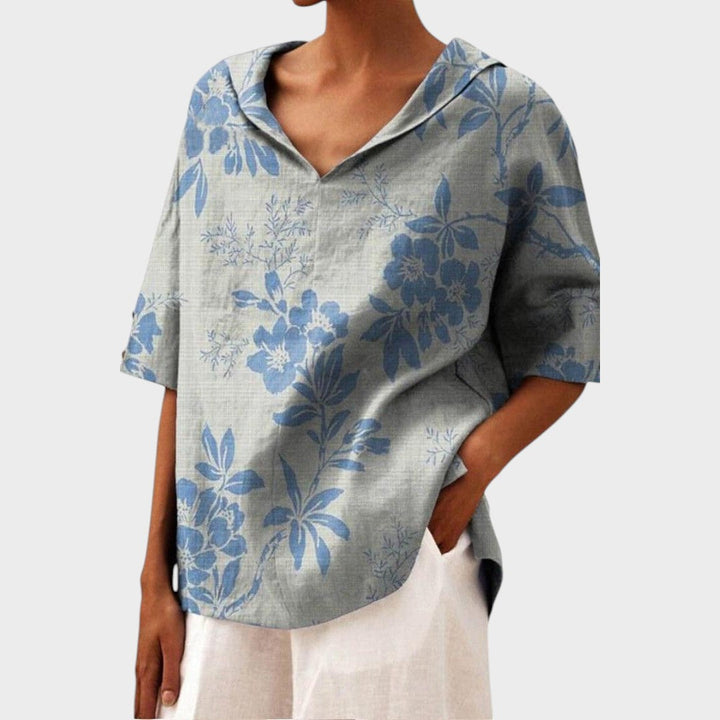Bruna | Blusa de Lino con Escote en V