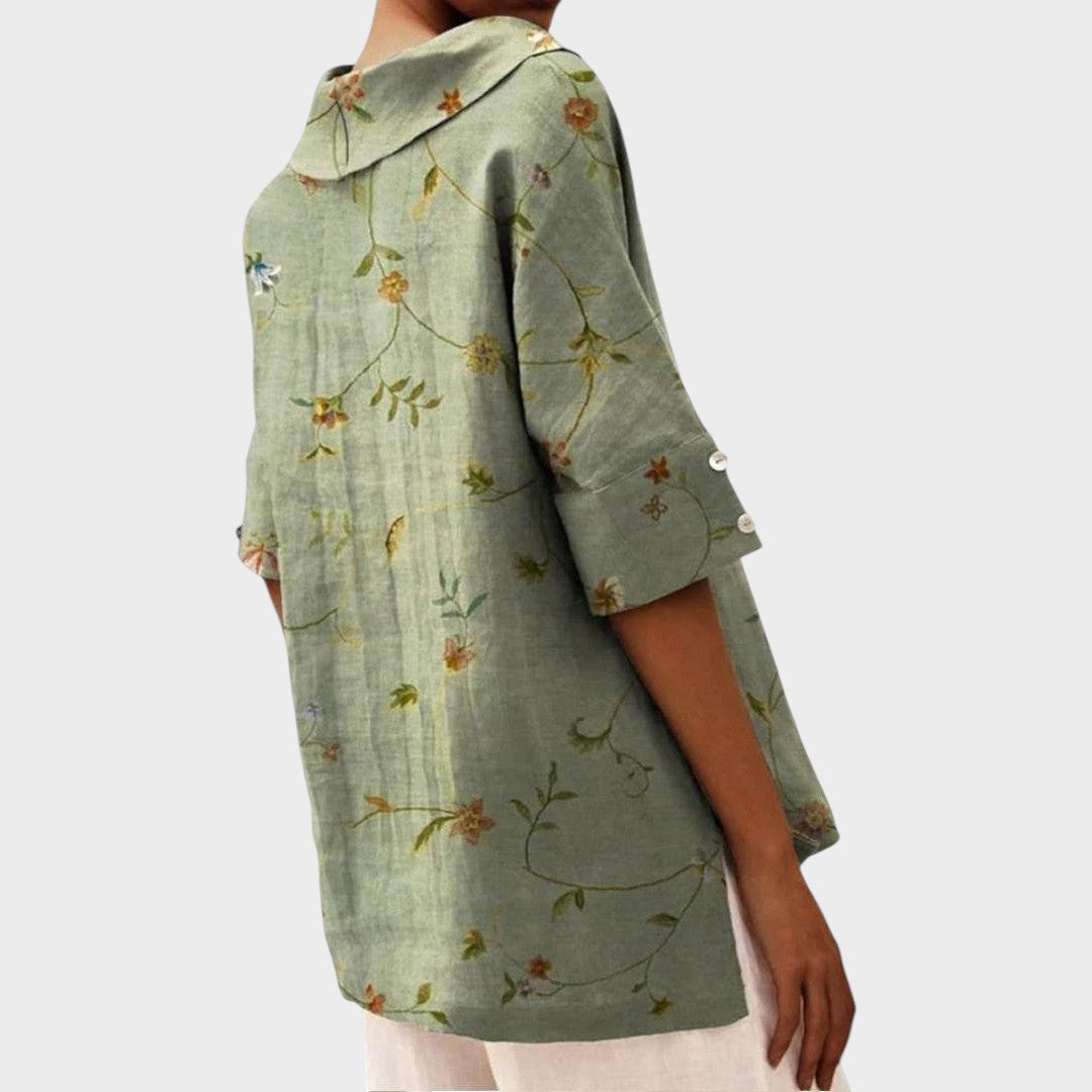 Bruna | Blusa de Lino con Escote en V