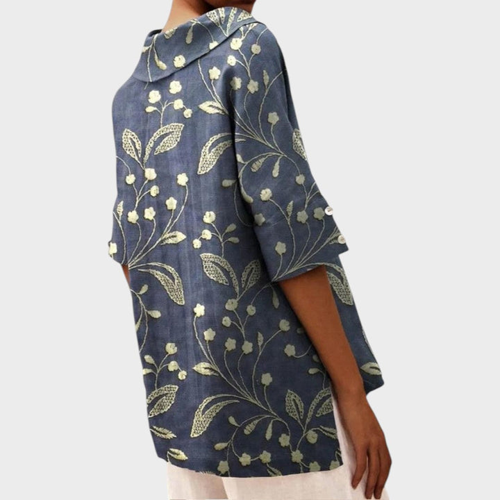Bruna | Blusa de Lino con Escote en V