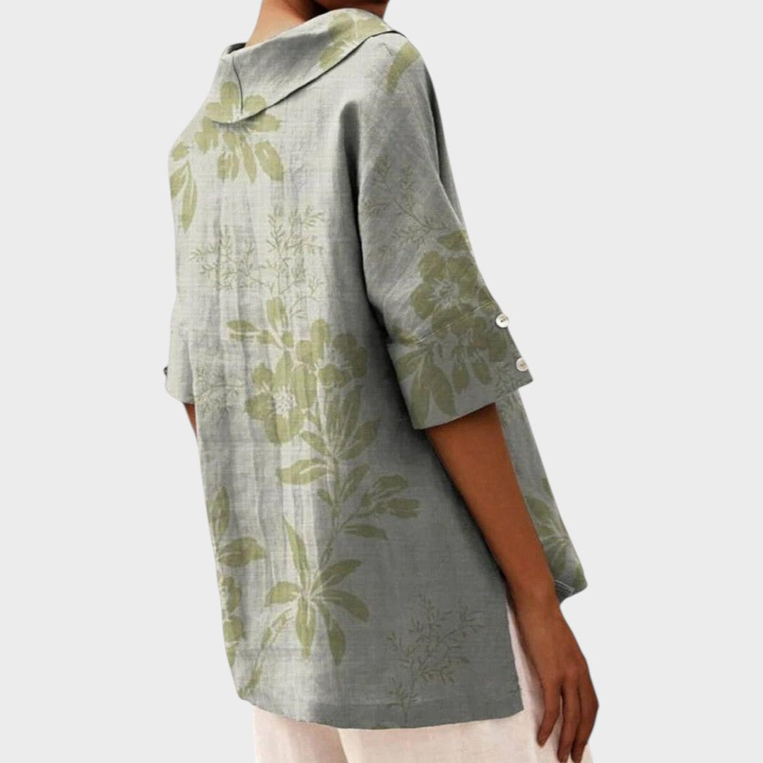 Bruna | Blusa de Lino con Escote en V