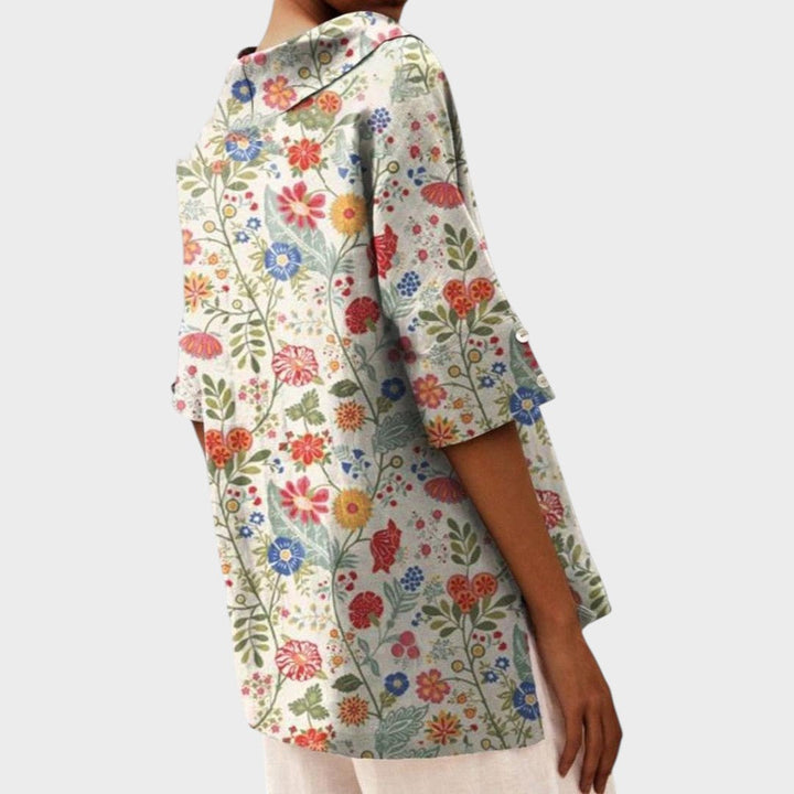 Bruna | Blusa de Lino con Escote en V