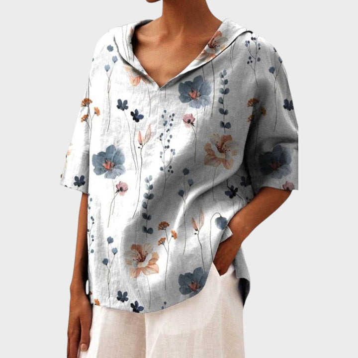Bruna | Blusa de Lino con Escote en V