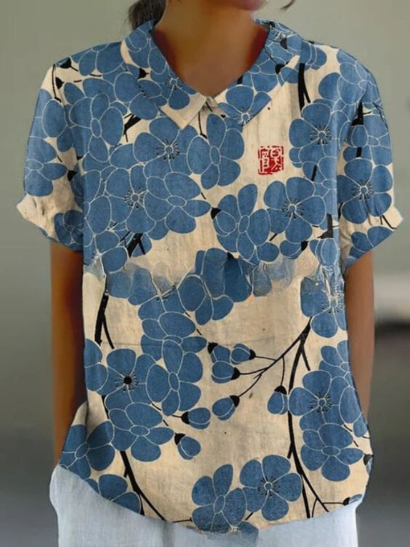 Marlene | Camisa de Impresión Vintage para Mujeres