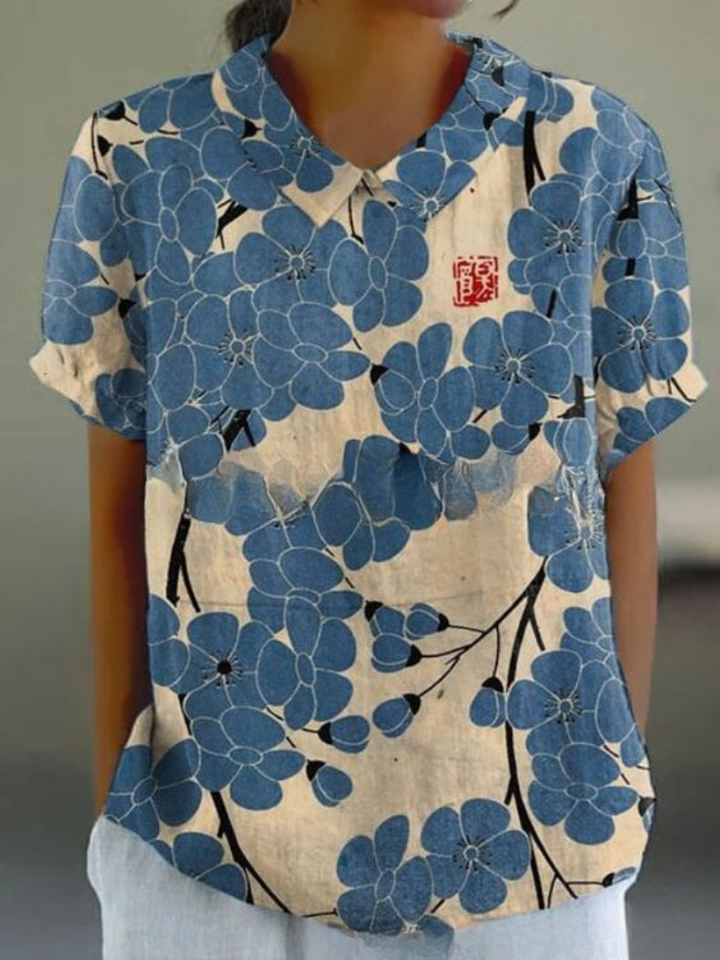 Marlene | Camisa de Impresión Vintage para Mujeres