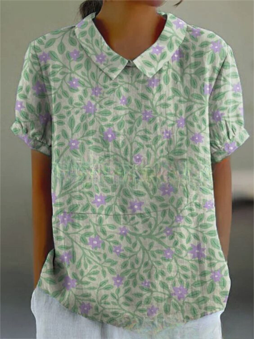 Marlene | Camisa de Impresión Vintage para Mujeres